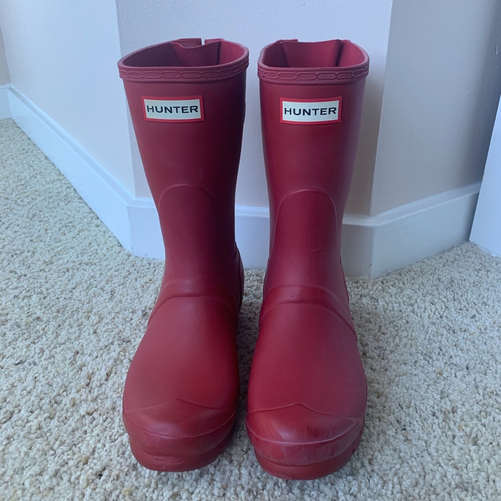 Hunter Original Short matte red rain boots